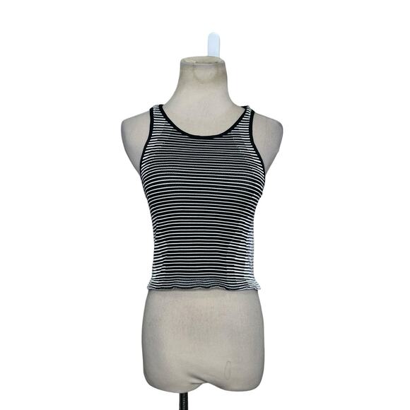BCBGeneration black white striped fitted tank top size M/L - Picture 11 of 11